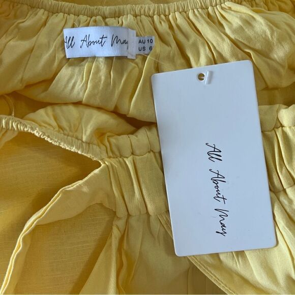 NWT All About May  Bon Voyage‎ Yellow Cut-Out Sides Tie Back Sundress -- 6 - Picture 13 of 16